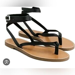 Jcrew ankle wrap lace up thong sandal